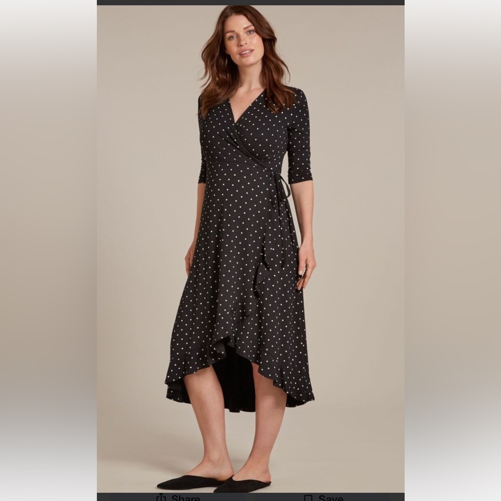 Isabella Oliver 3/4 sleeve, midi wrap maternity dress